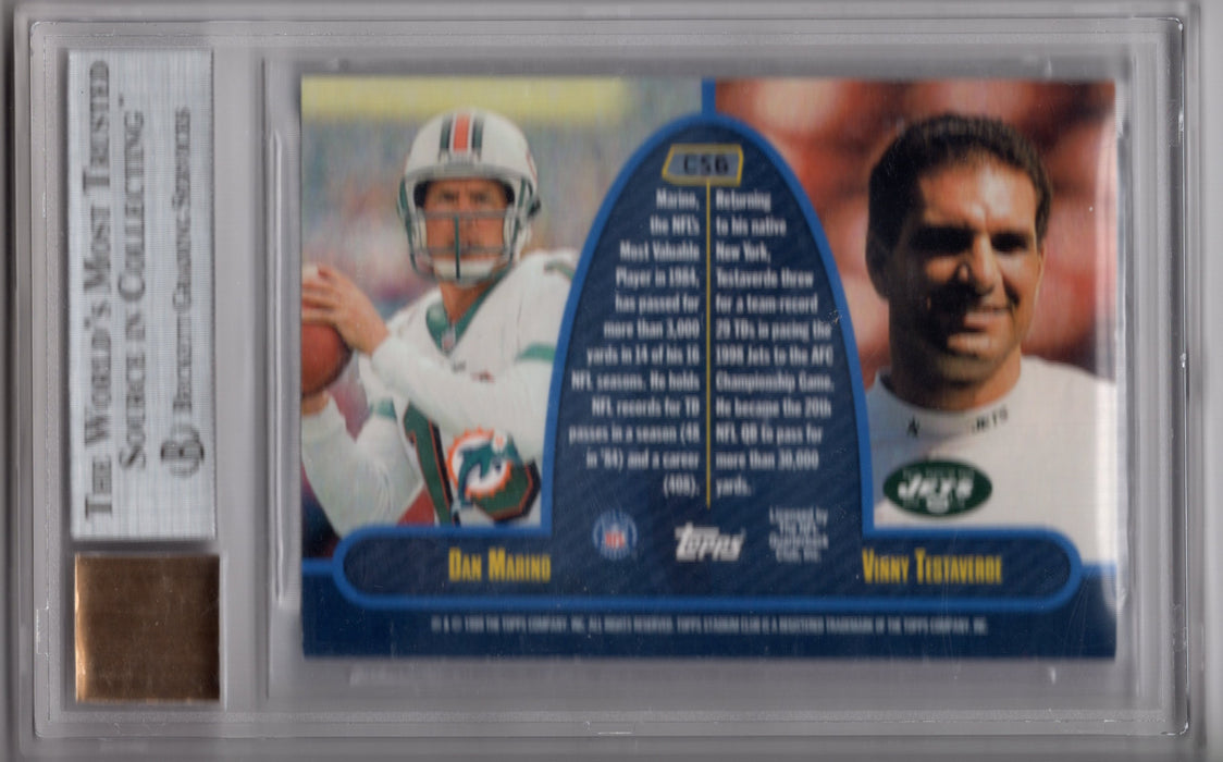 1999 Topps Stadium Club Co-Signers Dan Marino Vinny Testaverde #CS6 Dual Auto BGS 8.5 Auto 10