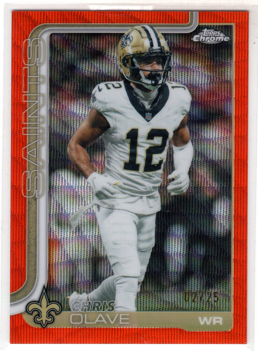 2025 Topps Chrome Chris Olave #216 Orange Wave Refractor /25
