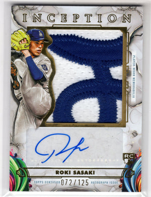 2025 Topps Inception Roki Sasaki #IAJP-RS Jumbo Patch Auto RC Rookie /125