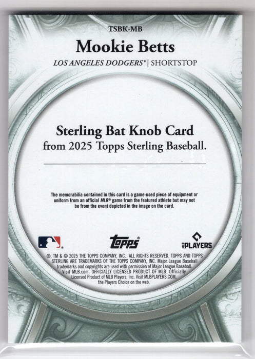 2025 Topps Sterling Mookie Betts #TSBK-MB Sterling Bat Knob Relic GU 1/1