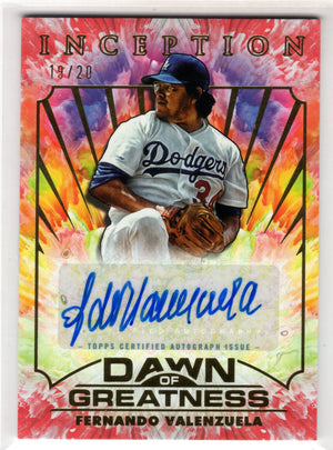 2025 Topps Inception Fernando Valenzuela #DOGA-FV Dawn of Greatness Auto /20