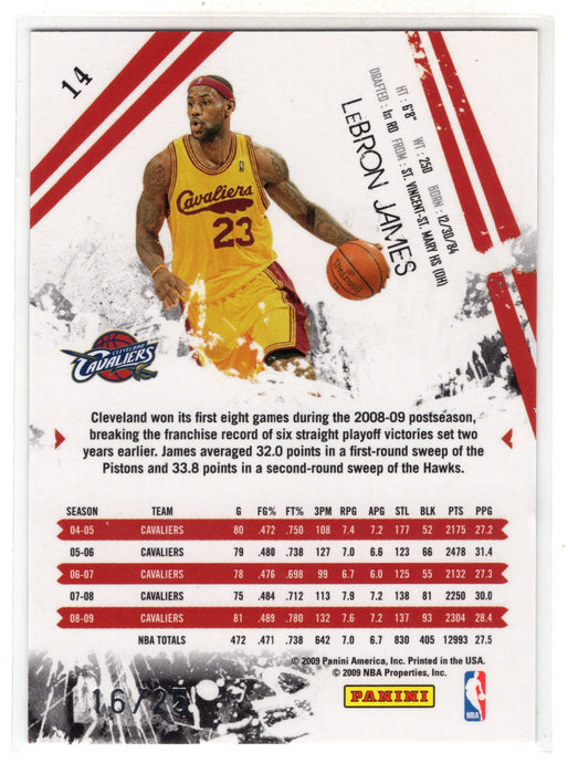 2009 Panini Rookies & Stars LeBron James #14 Longevity Sapphire /25