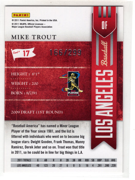 2011 Panini Contenders Mike Trout #17 Season Ticket Rated Rookie RC /299
