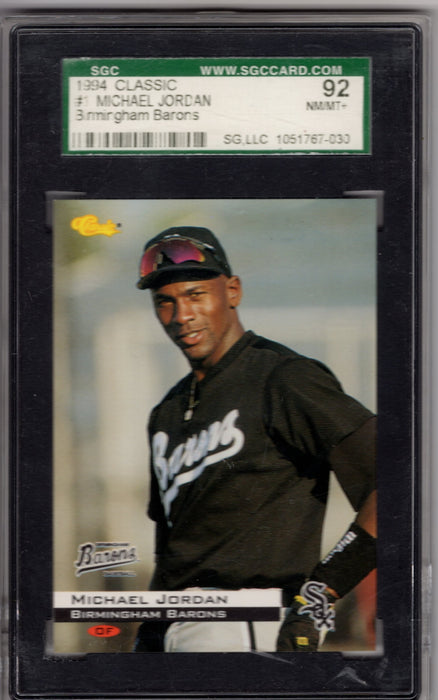 1994 Classic Michael Jordan #1 Birmingham Barons SGC 92 9
