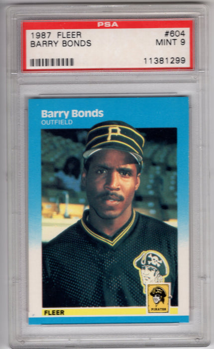 1987 Fleer Barry Bonds #604 RC Rookie PSA 9 A
