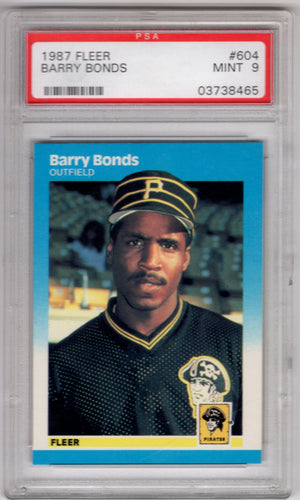 1987 Fleer Barry Bonds #604 RC Rookie PSA 9 B