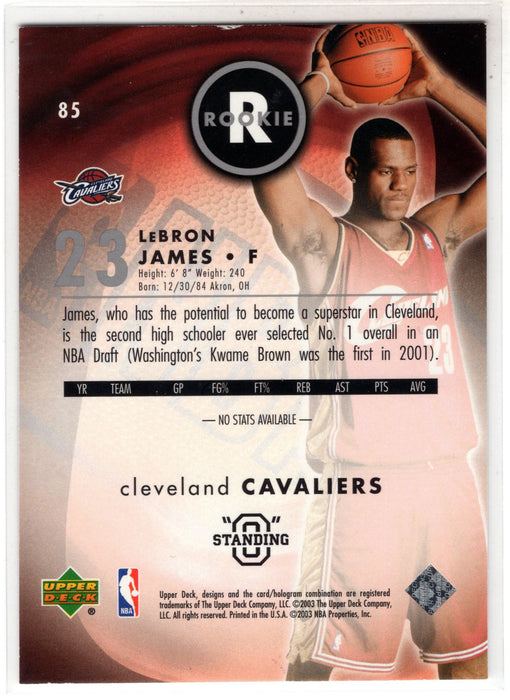 2003 Upper Deck "Standing O" LeBron James #85 RC Rookie