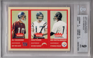 2004 Fleer Tradition Eli Manning Philip Rivers Ben Roethlisberger #351 RC BGS 9