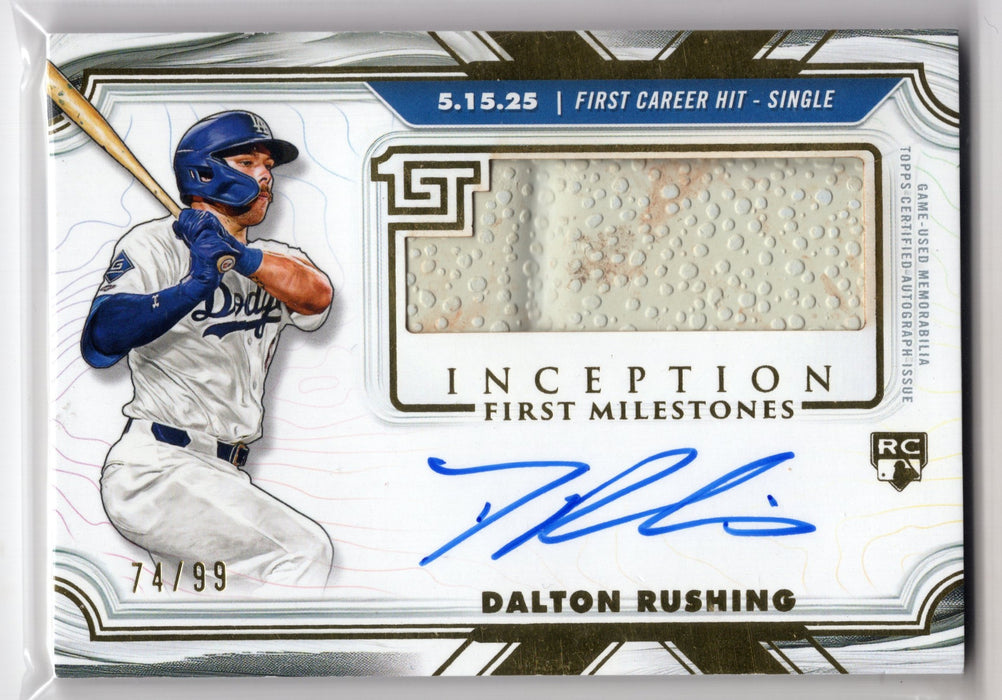 2025 Topps Inception Dalton Rushing #FMAR-DR GU RC Rookie Patch Auto /99 Base Authenticated