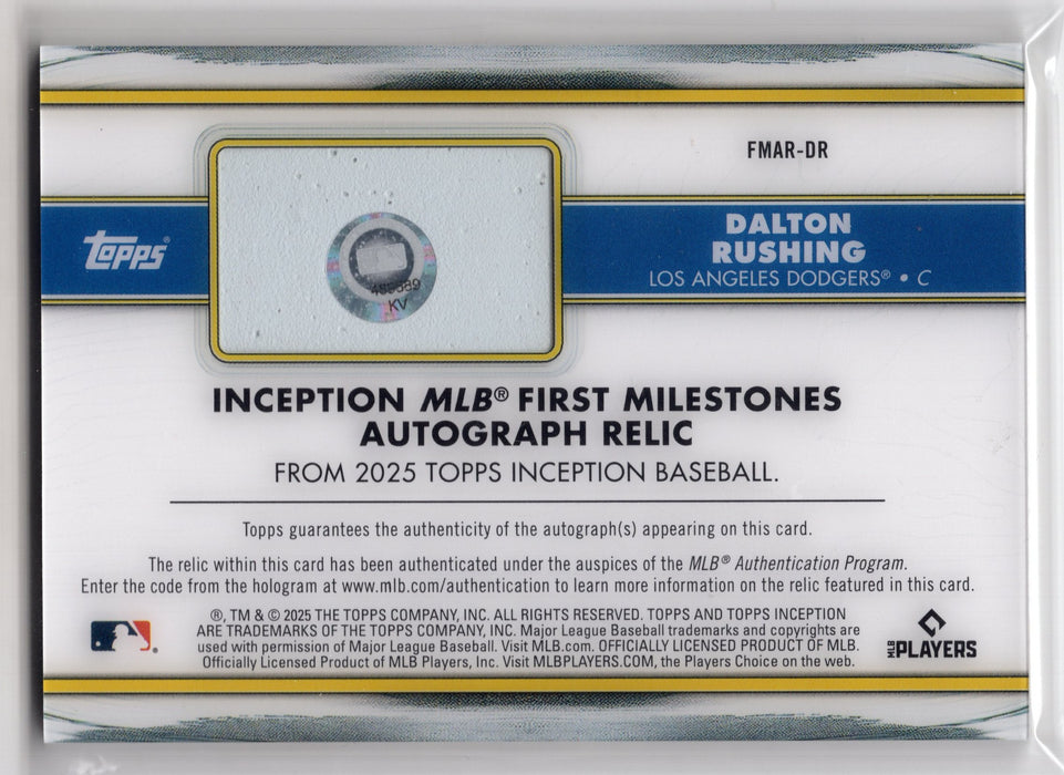 2025 Topps Inception Dalton Rushing #FMAR-DR GU RC Rookie Patch Auto /99 Base Authenticated