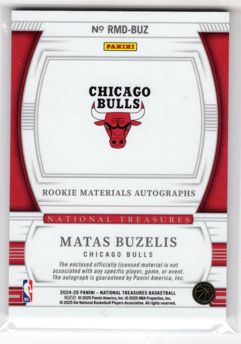 2024 Panini National Treasures Matas Buzelis #RMD-BUZ Rookie Materials RC Auto /99