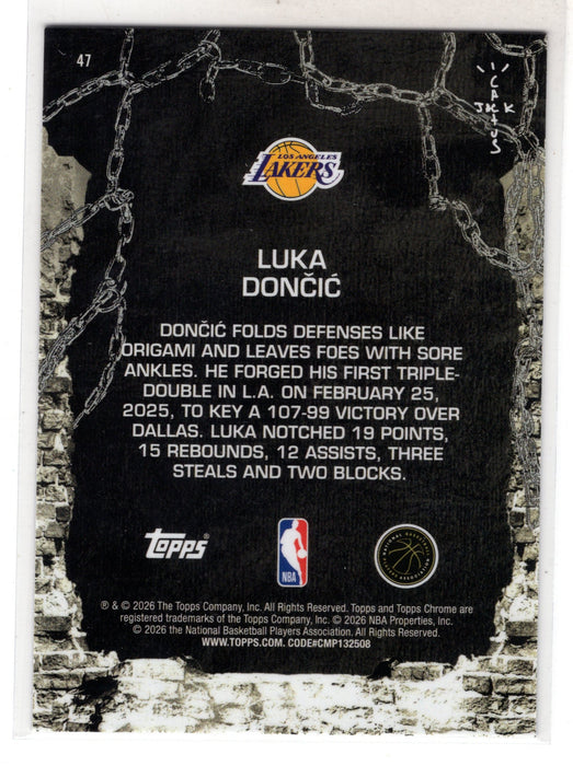 2026 Topps Chrome x Cactus Jack Luka Doncic #47 Teal Speckle Refractor /299
