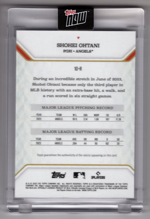 2025 Topps Now MVP Collection Shohei Ohtani #10-R Purple Foil GU Bat Relic /75