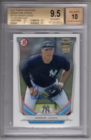 2017 Topps Archives Signature Series Aaron Judge #TP39 RC Rookie /99 BGS 9.5 Auto 10