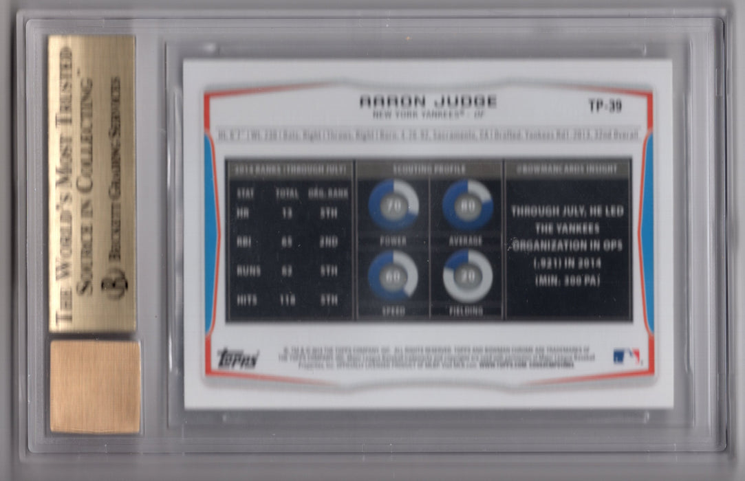 2017 Topps Archives Signature Series Aaron Judge #TP39 RC Rookie /99 BGS 9.5 Auto 10