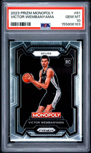 2023-24 Panini Prizm Monopoly Victor Wembanyama #81 RC Rookie PSA 10 B