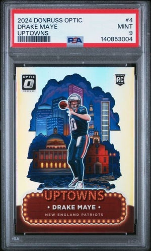 2024 Donruss Optic Drake Maye #4 Uptowns RC Rookie *CASE HIT SSP PSA 9 MINT