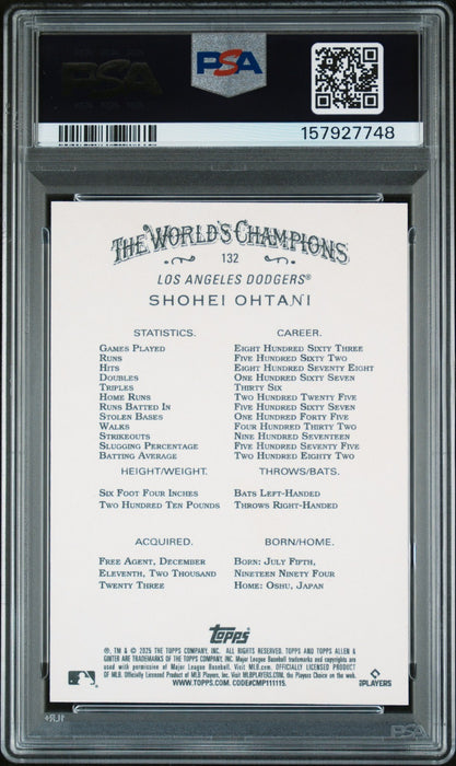 2025 Topps Allen & Ginter Shohei Ohtani #132 Orange Foil Filigree /25 SSP PSA 10