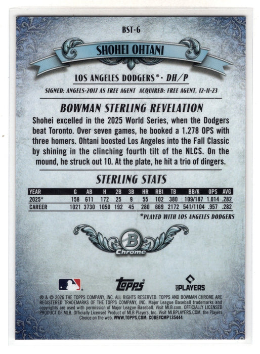 2026 Bowman Chrome Sterling Shohei Ohtani #BST-6 Orange Refractor /25