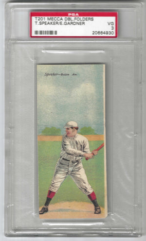 1911 T201 Mecca Double Folders Tris Speaker Earl Gardner PSA 3 VG