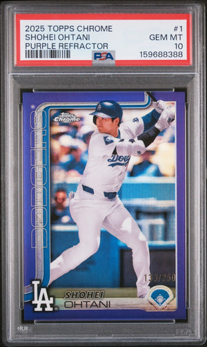 2025 Topps Chrome Shohei Ohtani #1 Purple Refractor /250 PSA 10