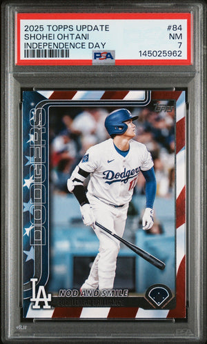 2025 Topps Update Shohei Ohtani #84 Independence Day /76 PSA 7
