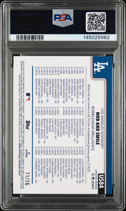 2025 Topps Update Shohei Ohtani #84 Independence Day /76 PSA 7