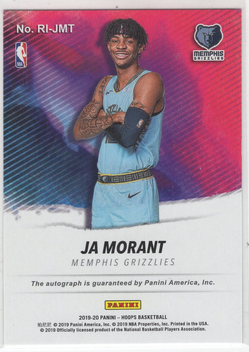 2019-20 Panini Hoops Ja Morant #RI-JMT RC Rookie Ink Auto