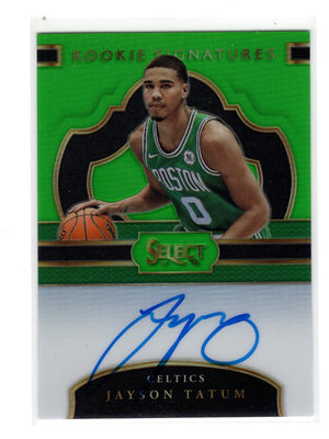 2017-18 Panini Select Jayson Tatum #RS-JAY Neon Green Prizm RC Rookie Auto /65