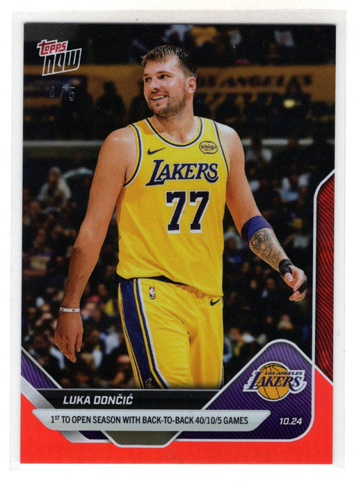 2025 Topps Now Luka Doncic #24 Red Foil /5 SSP