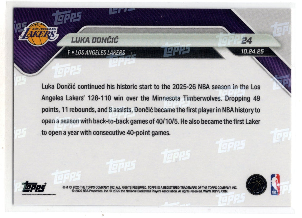 2025 Topps Now Luka Doncic #24 Red Foil /5 SSP