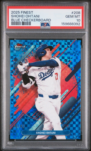 2025 Topps Finest Shohei Ohtani #208 Blue Checkerboard /49 PSA 10