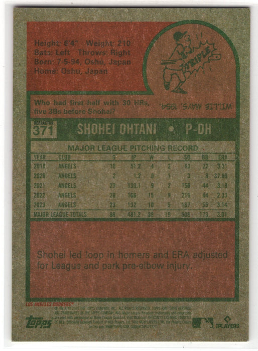2024 Topps Heritage Shohei Ohtani #371 Chrome Refractor /575
