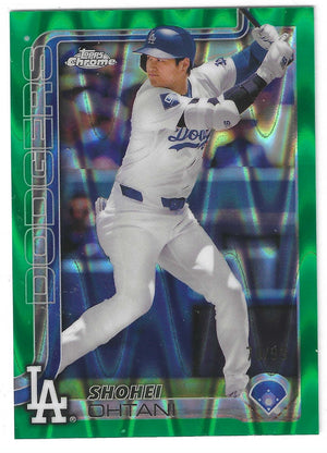 2025 Topps Chrome Shohei Ohtani #1 Green Raywave Refractor /99 SP B