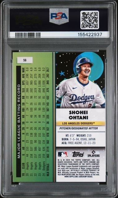 2025 Topps Cosmic Chrome Shohei Ohtani #56 White Hole Refractor SSP PSA 9 MINT