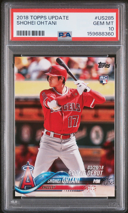 2018 Topps Update Shohei Ohtani #US285 RC Rookie PSA 10