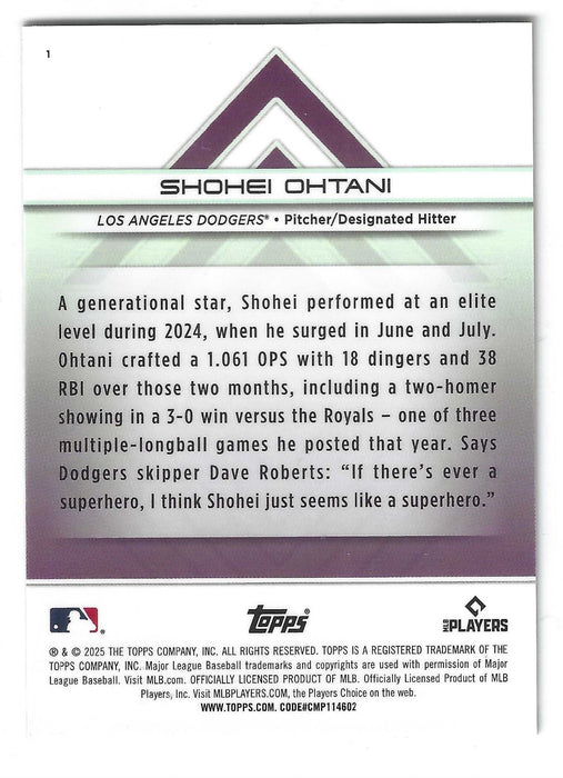 2025 Topps Transcendent Shohei Ohtani #1 Orange Refractor /25 SSP