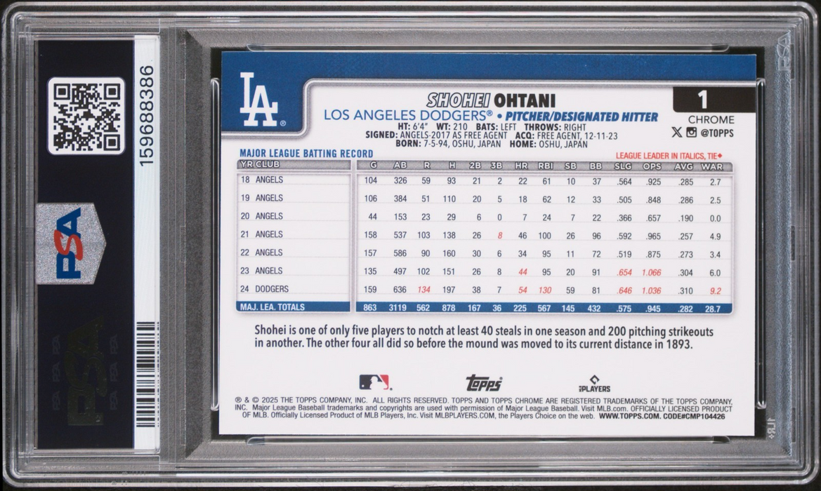 2025 Topps Sapphire Shohei Ohtani #1 PSA 10