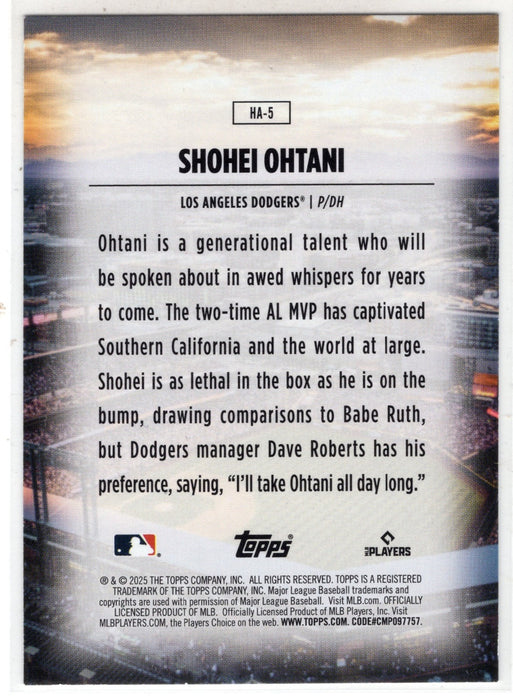 2025 Topps Series 1 Shohei Ohtani #HA-5 Home Field Advantage SSP