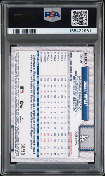 2026 Topps Series 1 Shohei Ohtani Flowers #200 /50 PSA 9