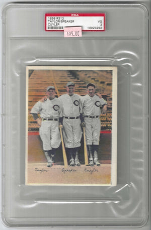 1936 R312 National Chicle Pastels Taylor Tris Speaker KiKi Cuyler PSA 3 VG