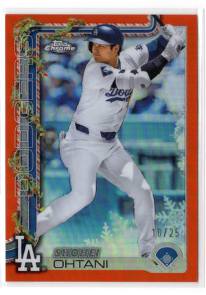 2025 Topps Holiday Chrome Shohei Ohtani #HC200 Orange Refractor /25