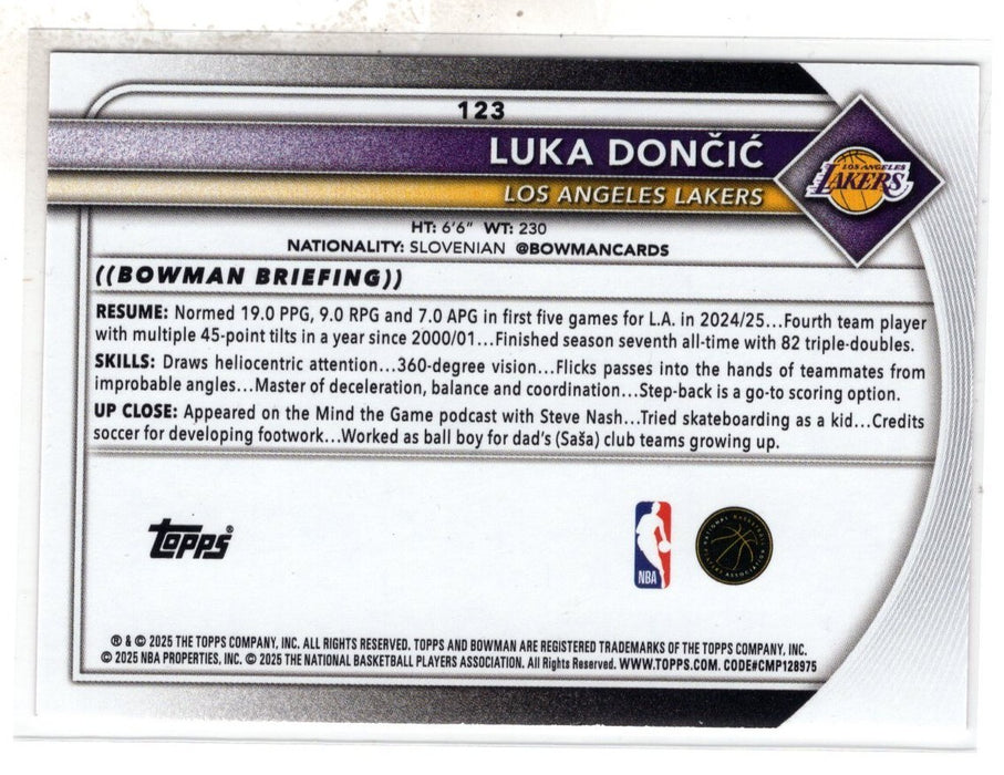 2025 Bowman Luka Doncic #123 Red /5 SSP