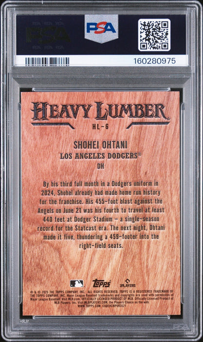 2025 Topps Shohei Ohtani #HL-6 Heavy Lumber PSA 9
