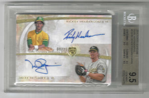 2014 Topps Supreme Rickey Henderson Mark McGwire II #DA-HM Dual Auto /25 BGS 9.5
