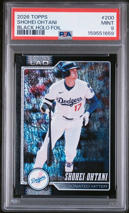 2026 Topps Shohei Ohtani #200 Black Holo Foil /10 PSA 9 SSP