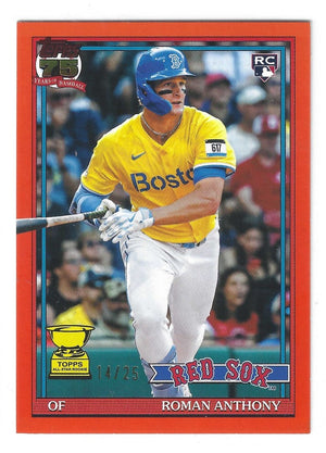 2026 Topps Roman Anthony #T91-71 1991 Orange RC Rookie /25 SSP