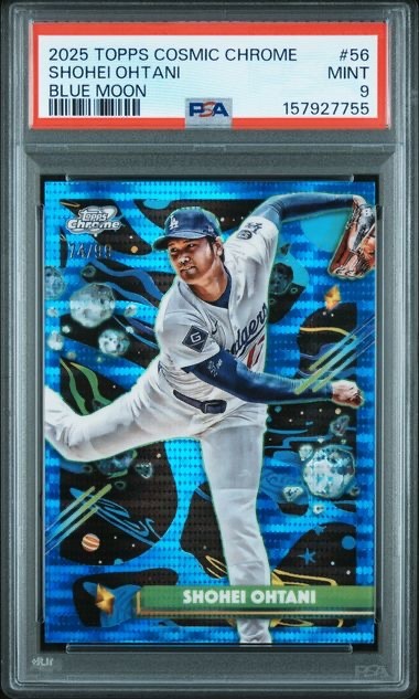 2025 Topps Cosmic Chrome Shohei Ohtani #56 Blue Moon Refractor /99 SP PSA 9
