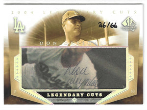 2004 SP Legendary Cuts Don Drysdale #DR Cut Auto /66 SP