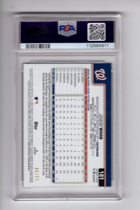 2025 Topps James Wood #181 St Gold Foilboard RC Rookie /50 SSP PSA 9 MINT